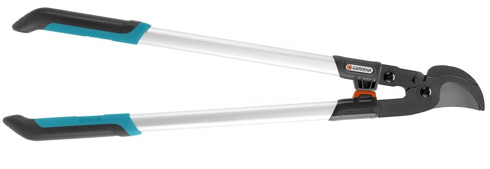 Gardena Comfort Ratschen-Astschere SmartCut: Baumschere mit Amboss-Schneidprinzip, max. Ast-Ø 45 mm, 59 cm Länge, mit 4-stufigem Ratschenmechanismus, ergonomische Griffe, Präzisionsmesser (8773-20)