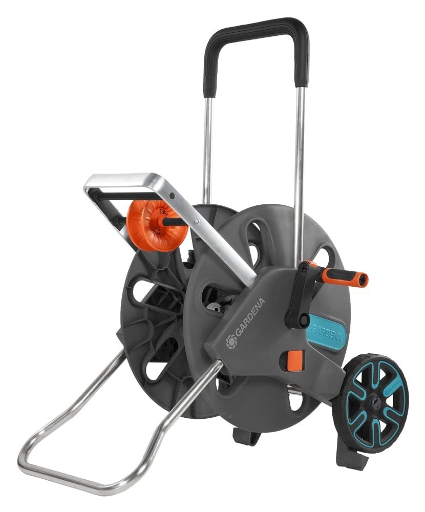 Gardena CleverRoll M Easy Metall Set: Schlauchwagen mit 60 m Kapazität, sehr standfest, stabile Schlauchführung, inkl. 25m Schlauch (18547-20)