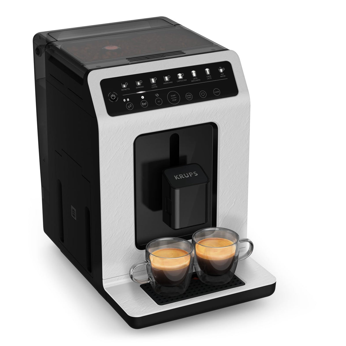 Krups EA897B Evidence ECOdesign Kaffeevollautomat, automatische Espresso & Cappuccino-Funktion, Quattro Force Technologie, One-Touch Tassen mit Milch, 8 Voreinstellungen, Milchsystem, 1450W