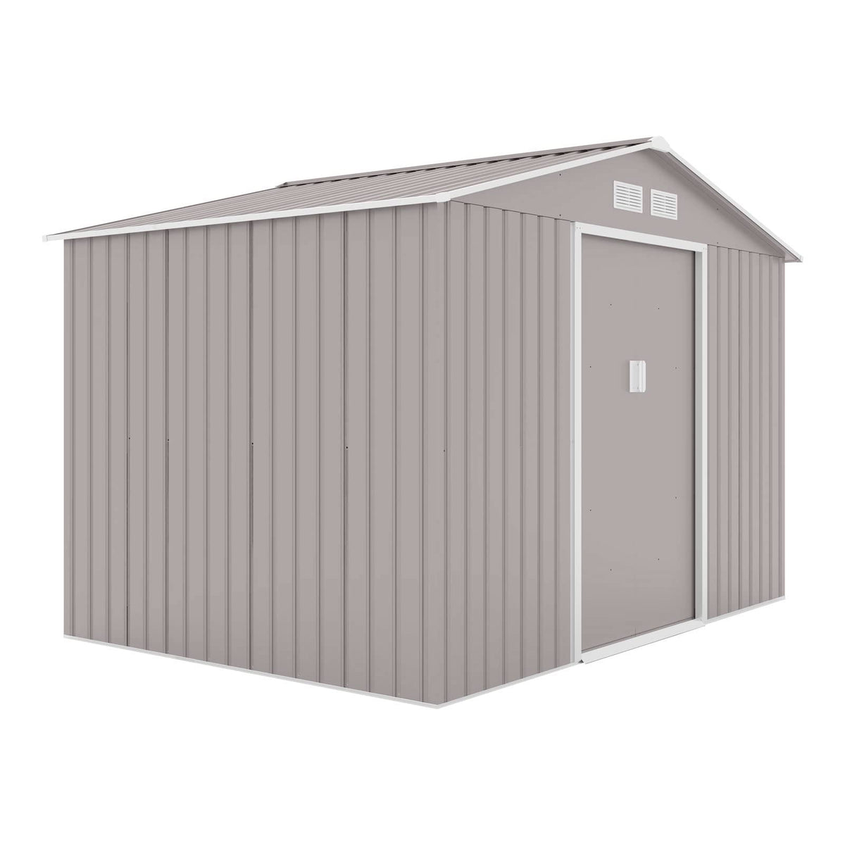 HATTORO P100 Gartenhaus mit Pultdach, Geräteschuppen 213x130x173cm, Gerätehaus mit 2 Schiebetüren, Belüftungsgitter & Metall-Rahmen, Modernes Grau/Anthrazit, Verzinkter Stahl