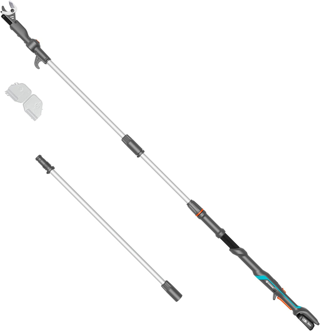 Gardena Akku-Teleskop-Baumschere HighCut 360/18V P4A Ready-to-Use Set: Bis zu 5 m Reichweite, Schwenkbarer Schneidkopf, Ergonomisch, LED-Anzeige, Kabellos (14776-20)