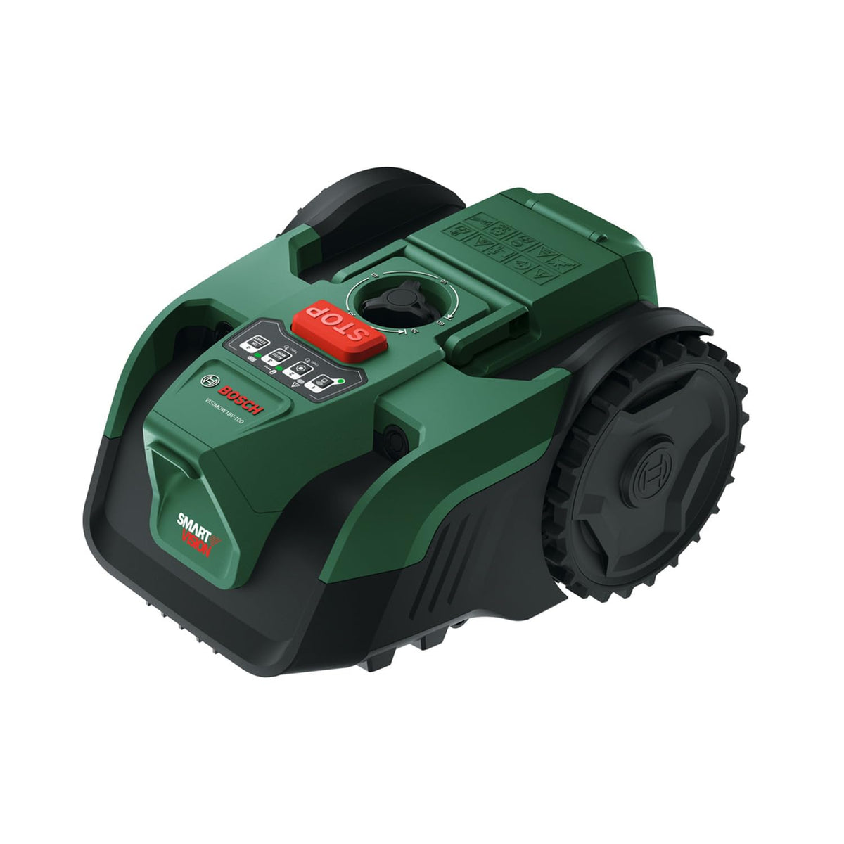 Bosch Akku-Mähroboter VISIMOW18V-100 (für Rasenflächen bis 100 m², Schnittbreite: 16 cm, Schnitthöhe: 20-60 mm, mit Ersatzmessern, inkl. Akku und Ladegerät)