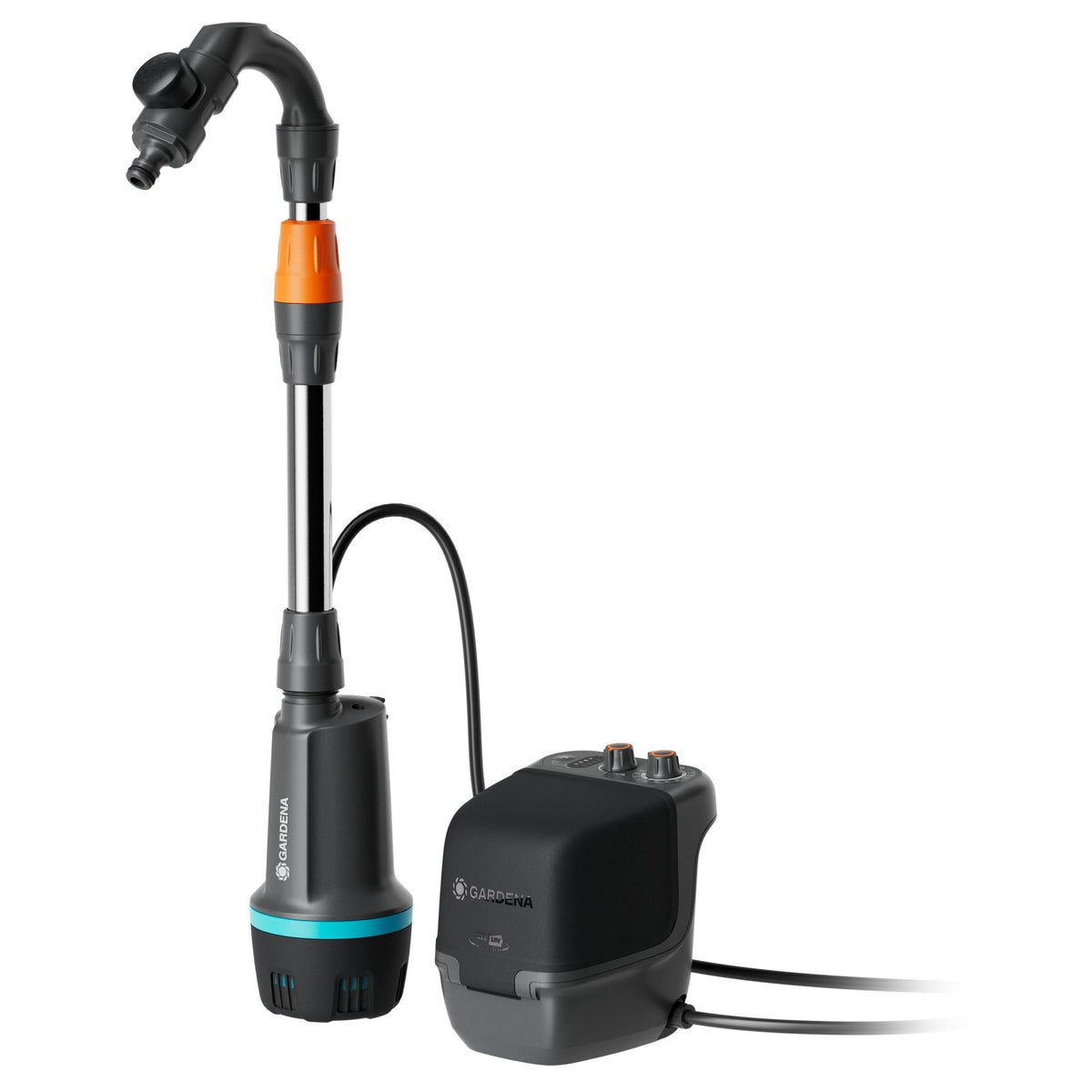 Gardena Akku-Regenfasspumpe 2400 ComfortAutomatic 18V P4A Ready-To-Use Set: Automatikfunktion, Leistungseinstellung, Timerfunktion, Konstanter Druck, Kabellos (14605-20)
