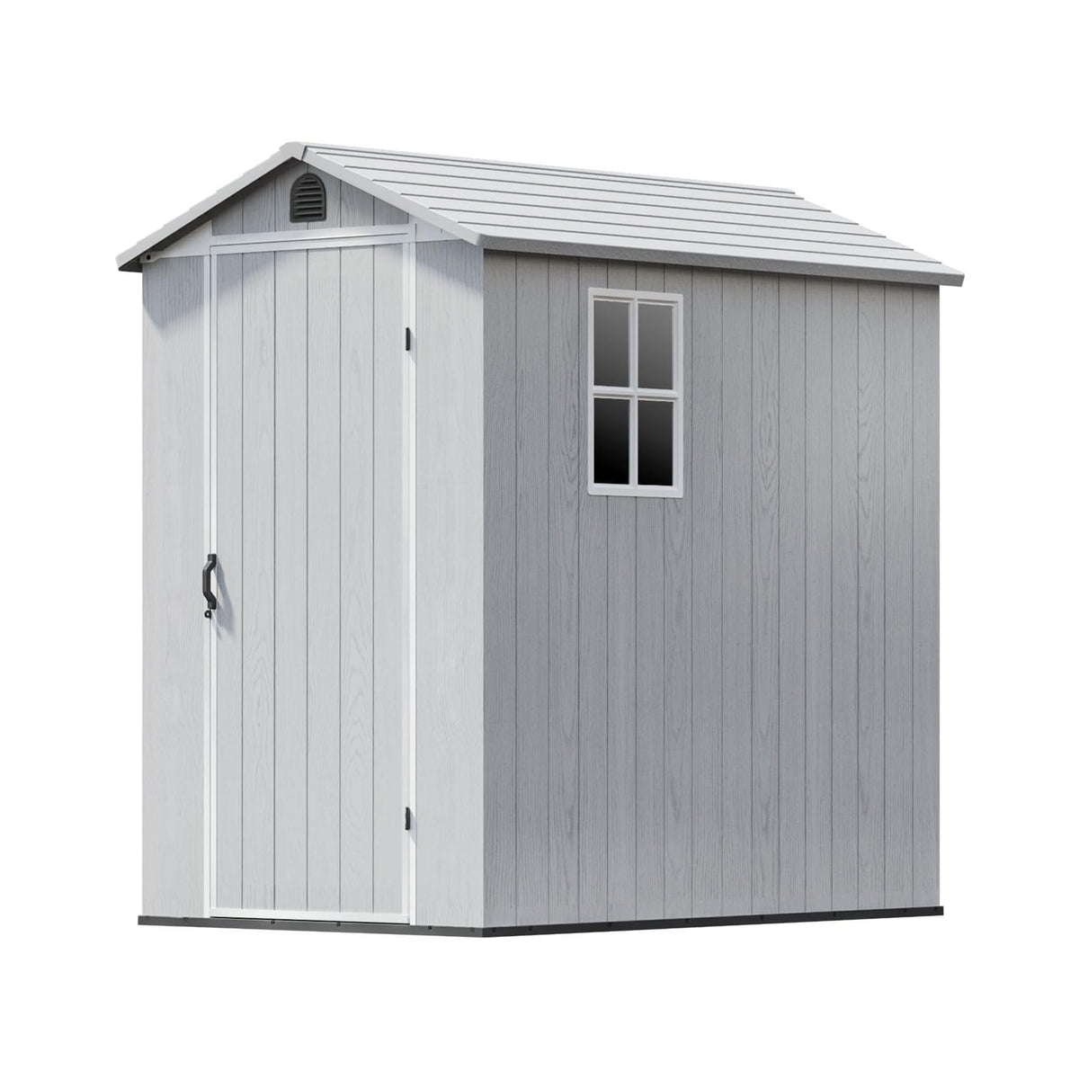 Devoko Gartenhaus Kunststoff 116x116x171cm Gerätehaus mit Boden, Dunkelgrau
