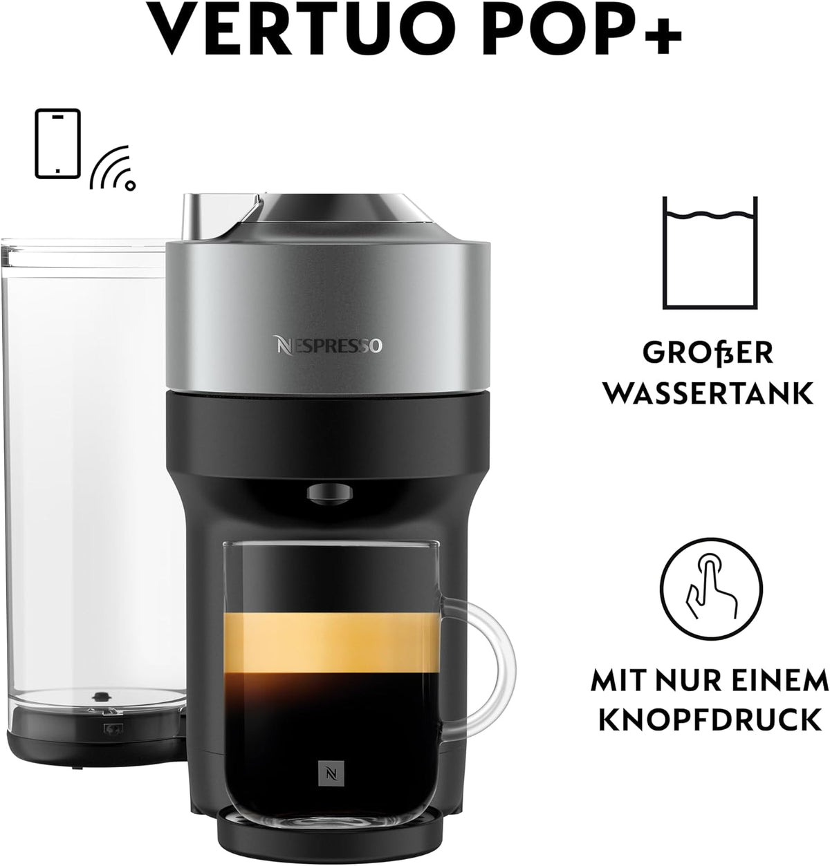 NESPRESSO KRUPS Vertuo Pop Plus Titan Kapselmaschine XN930T