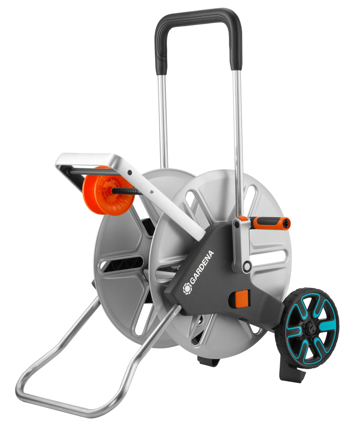 Gardena CleverRoll M Easy Set: Schlauchwagen mit bis zu 60 m Kapazität, besonders standfest, mit komfortabler Schlauchführung in robustem Metallrahmen, Nachtropfstopp (18517-20)