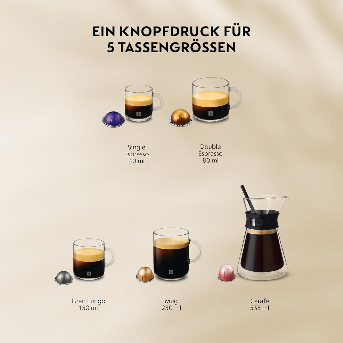 NESPRESSO KRUPS Vertuo Up Schwarz Kapselmaschine XN9408