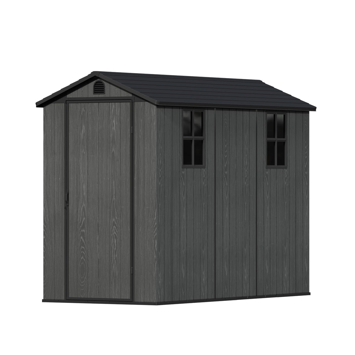 Devoko Gartenhaus Kunststoff 116x116x171cm Gerätehaus mit Boden, Dunkelgrau