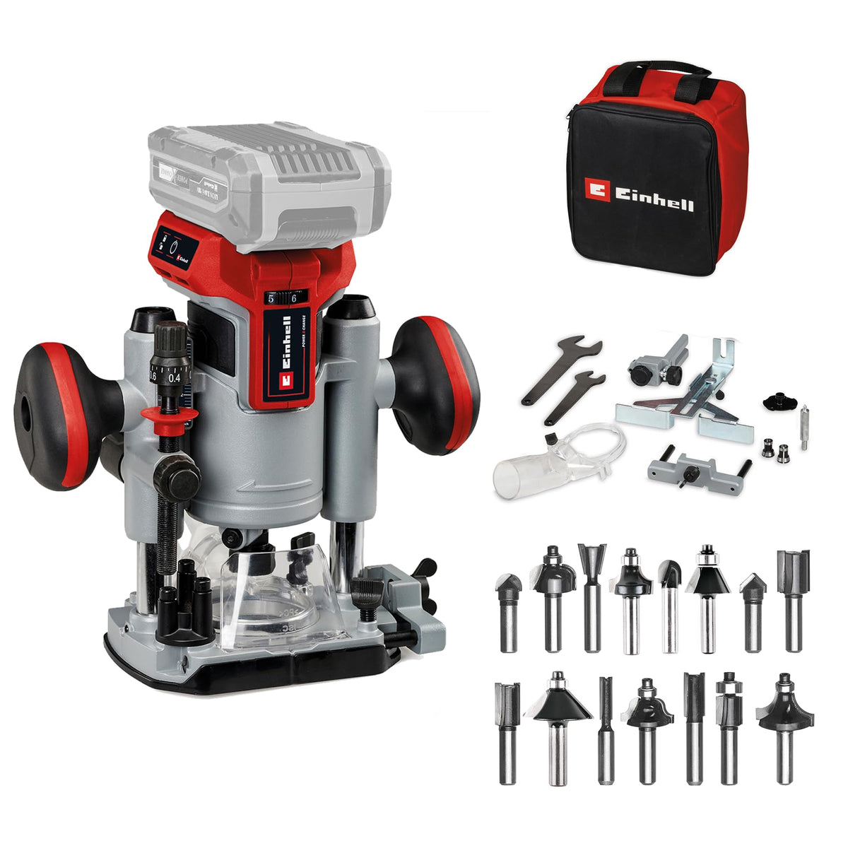 Einhell Prof. Akku-Ober-/Kantenfräsen-Set TP-RO 18 Set Li BL-Solo