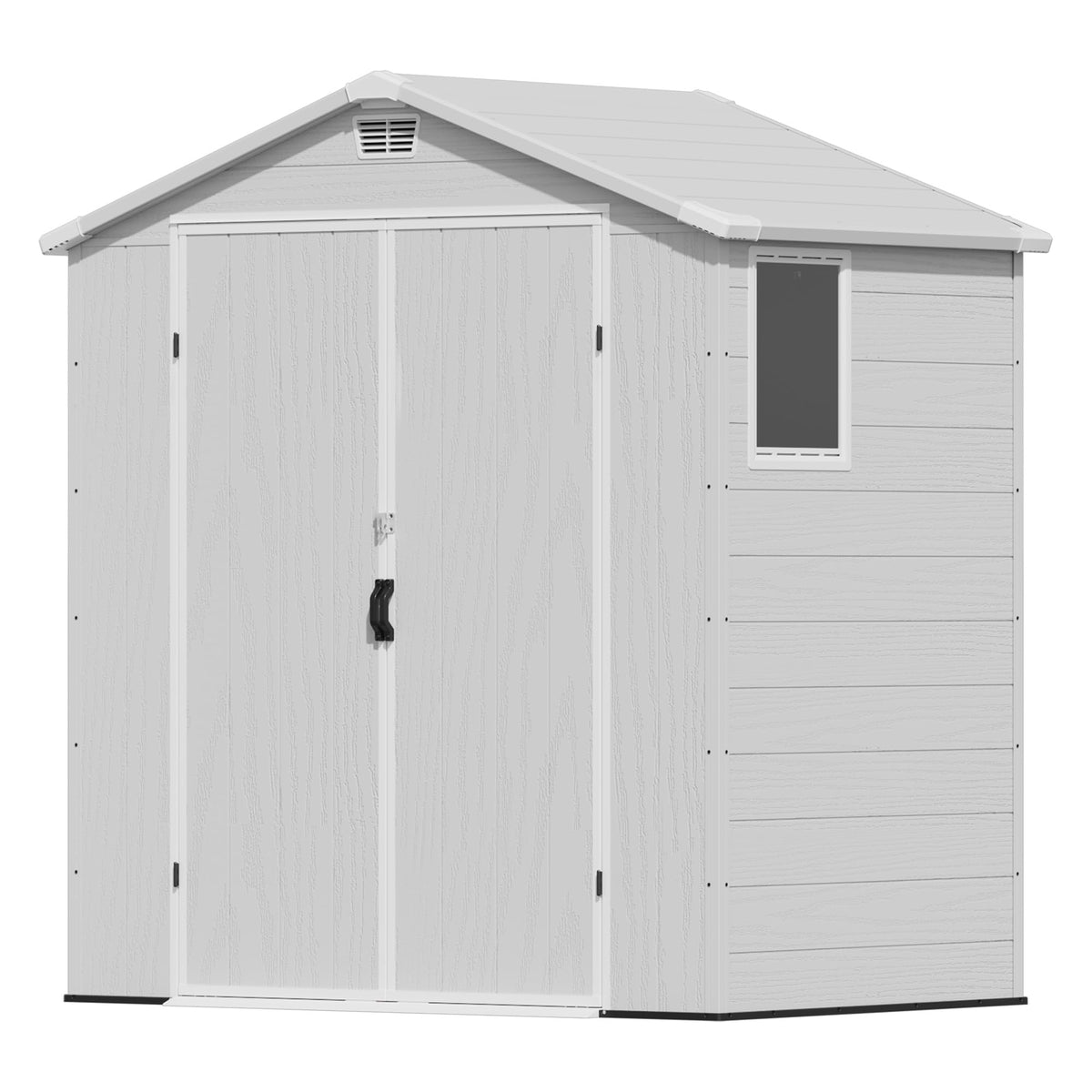Devoko Gartenhaus Kunststoff 116x116x171cm Gerätehaus mit Boden, Dunkelgrau