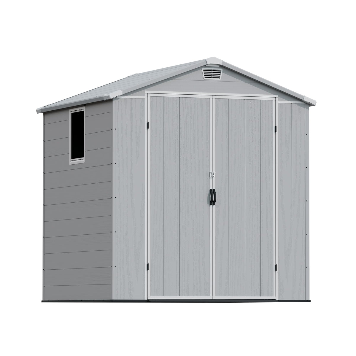 Devoko Gartenhaus Kunststoff 116x116x171cm Gerätehaus mit Boden, Dunkelgrau