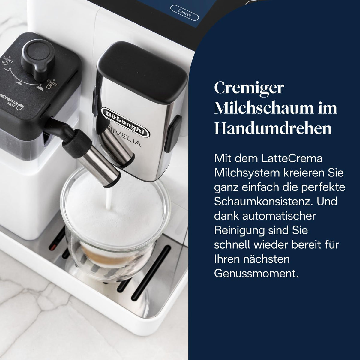 De'Longhi Rivelia - Kaffeevollautomat 16 Getränke Weiß