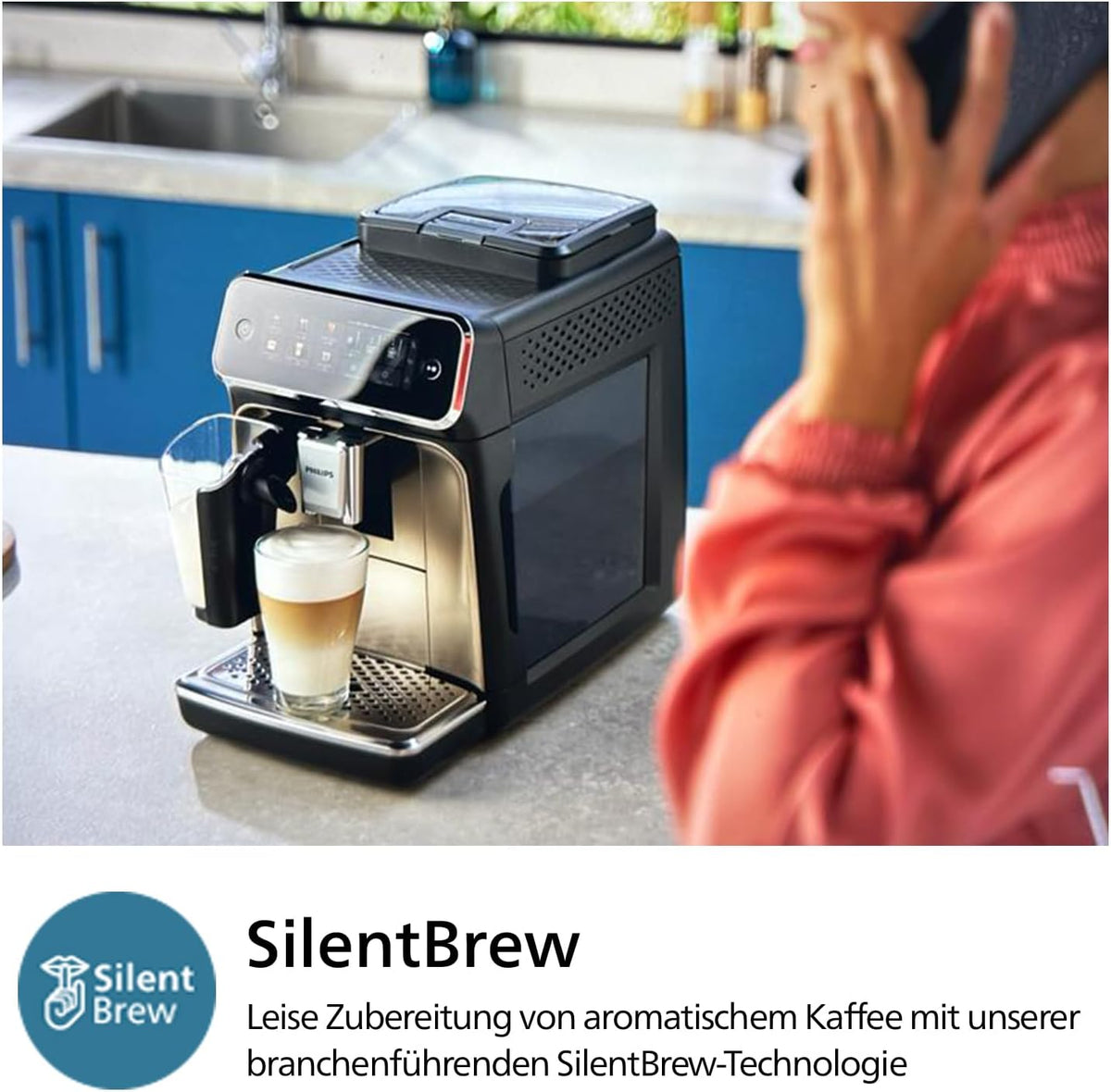 Philips 3300 Kaffeevollautomat LatteGo: Cremiger Milchschaum, Leise, Einfachste Reinigung