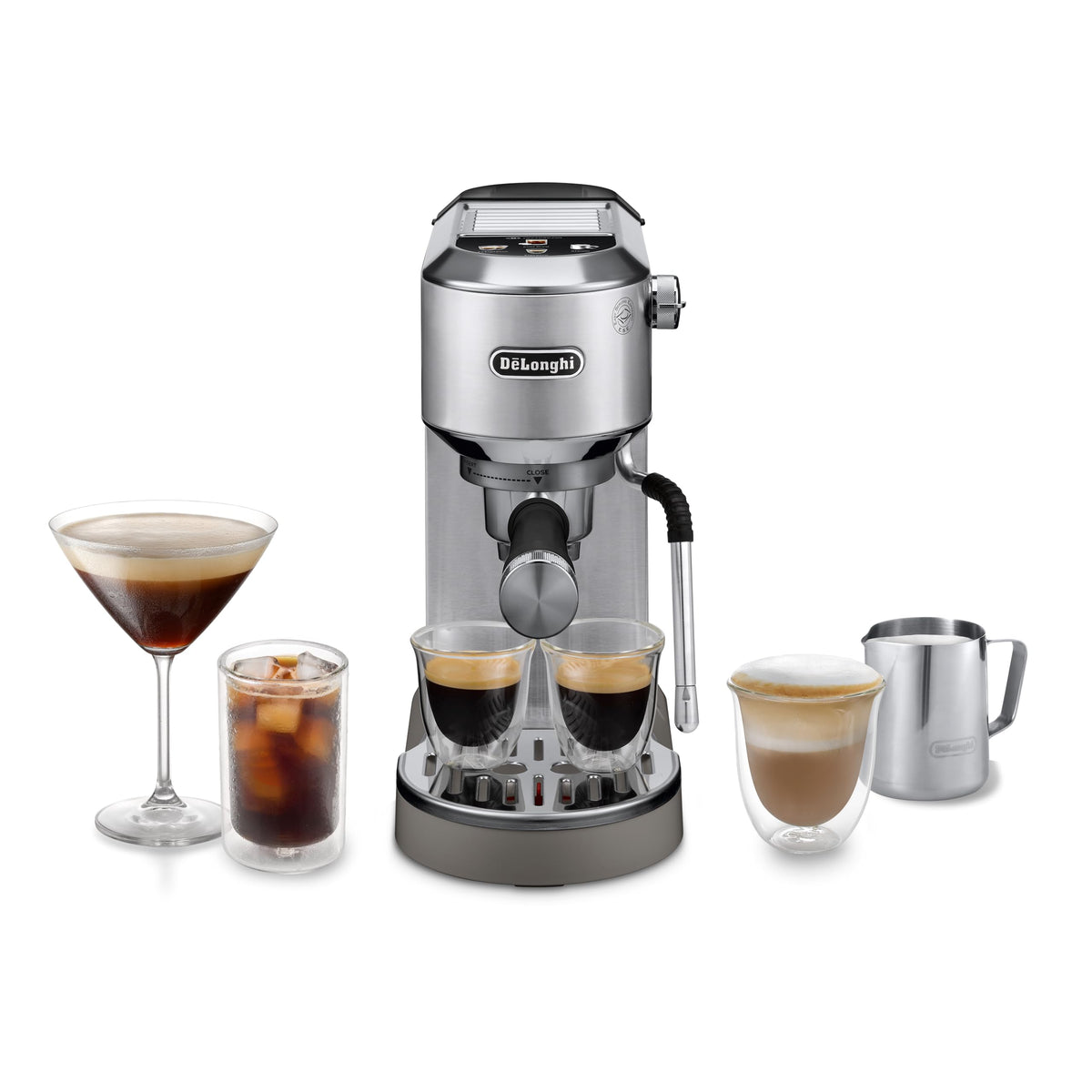 De'Longhi Dedica Duo - Manuelle Espressomaschine mit Cold Brew Grün