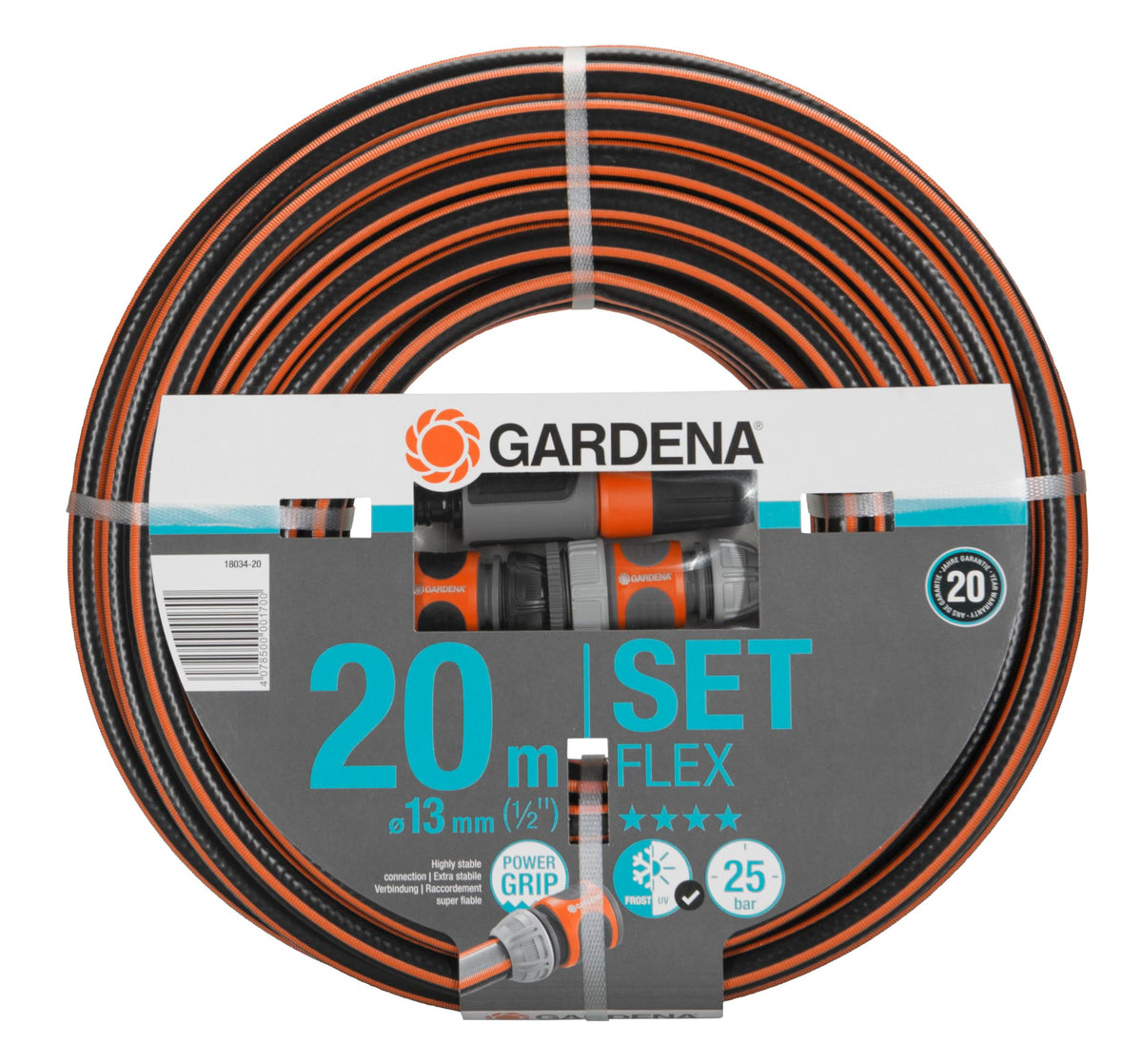 Gardena Comfort FLEX Schlauch 13 mm (1/2 Zoll), 30 m: Formstabiler, flexibler Gartenschlauch mit Power-Grip-Profil, aus hochwertigem Spiralgewebe, 25 bar Berstdruck, ohne Systemteile (18036-20)