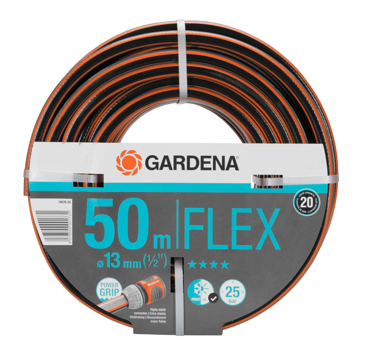 Gardena Comfort FLEX Schlauch 13 mm (1/2 Zoll), 30 m: Formstabiler, flexibler Gartenschlauch mit Power-Grip-Profil, aus hochwertigem Spiralgewebe, 25 bar Berstdruck, ohne Systemteile (18036-20)