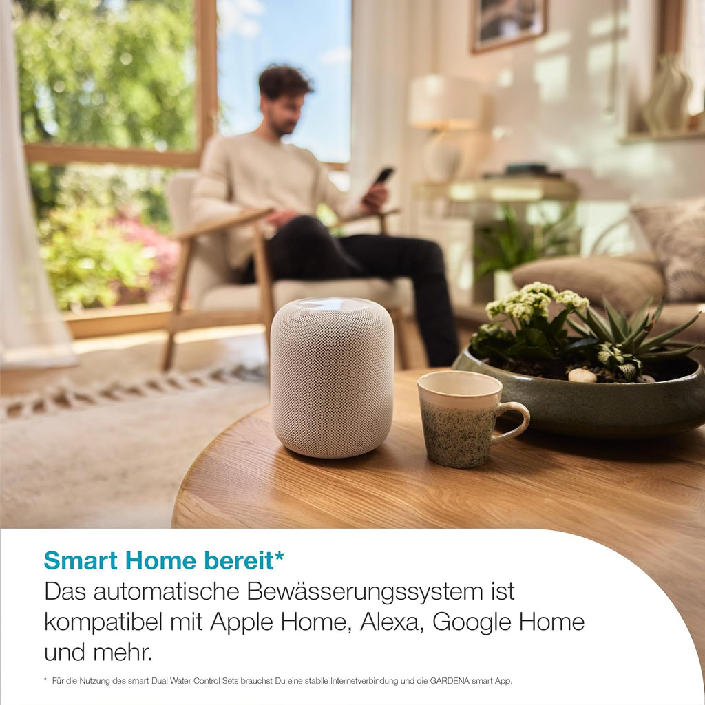 Gardena smart Dual Water Control Set Bewässerungssteuerung; smart: Datengesteuerte Bewässerung*, Smart Home Integration*, Für Zwei unabhängige Gartenbereiche, Hochwertige Ventiltechnik (19044-20)