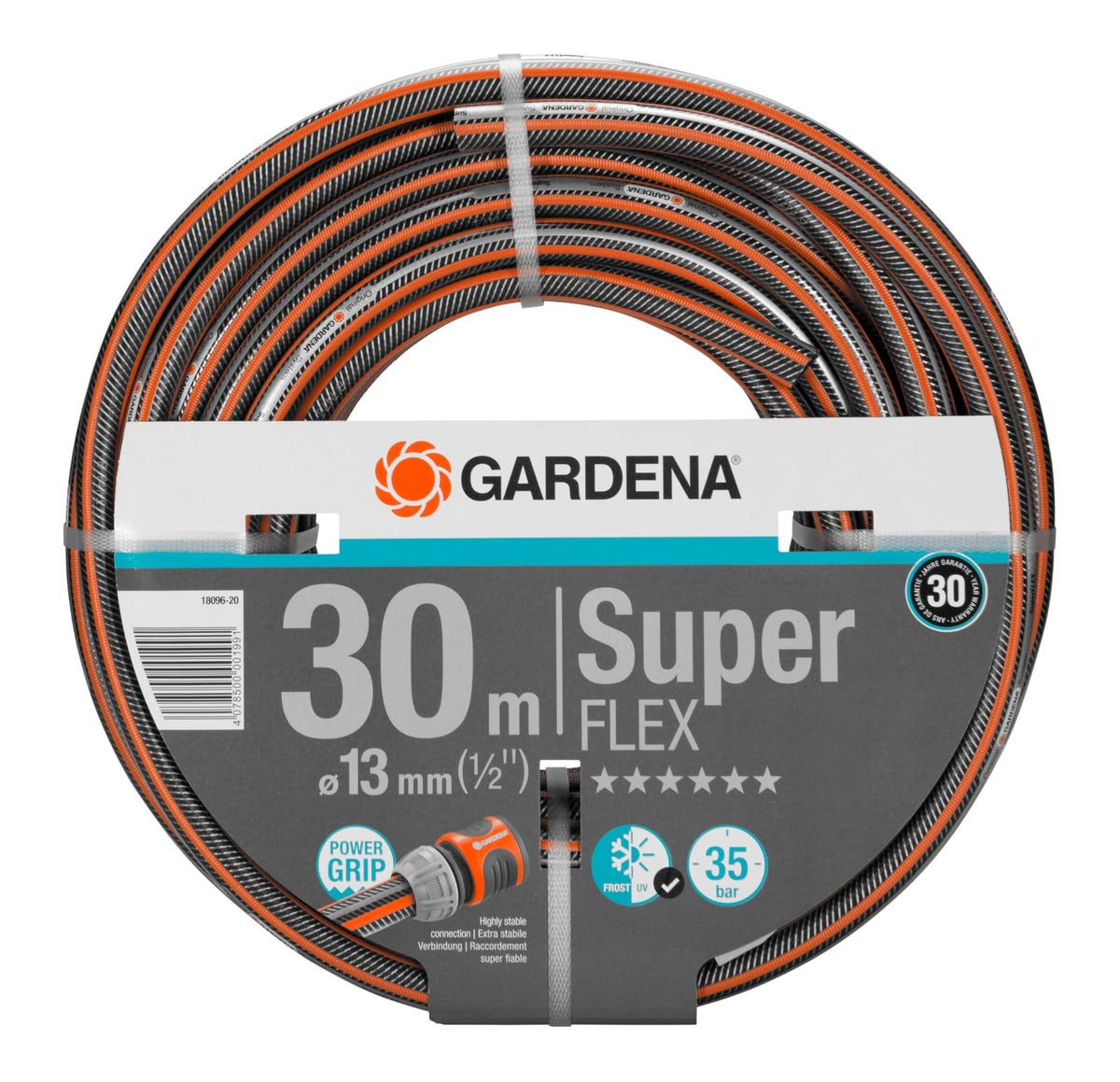 Gardena Premium SuperFLEX Schlauch 19 mm (3/4 Zoll), 25 m: Gartenschlauch mit Power-Grip-Profil, 35 bar Berstdruck, hochflexibel, formstabil, UV-beständig (18113-20)