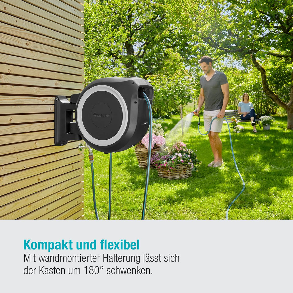 Gardena Wand-Schlauchbox Rollup XL, weiß, 35 m