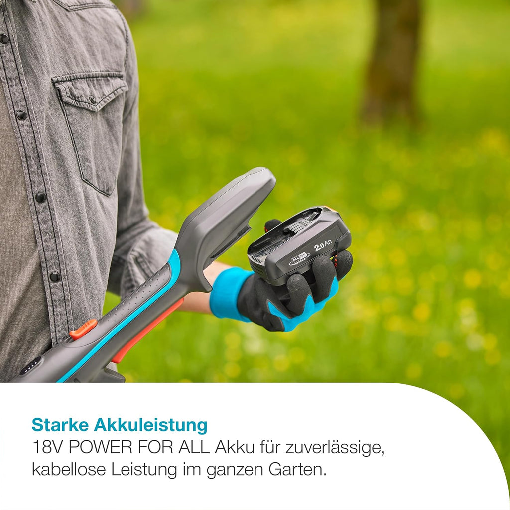 Gardena Akku-Teleskop-Baumschere HighCut 360/18V P4A ohne Akku: Astschere mit Teleskopstiel für Zweige in bis zu 5 m Höhe,schwenkbarer Schneidkopf, ergonomischer Griff, LED-Anzeige (14776-55)
