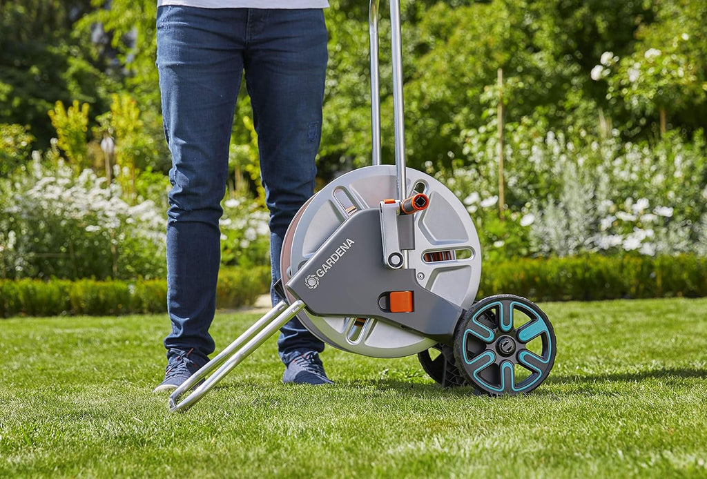 Gardena CleverRoll L Easy Metall: Großer Schlauchwagen bis zu 100 m Kapazität, besonders standfest, Schlauchführung in robustem Metallrahmen (18550-20)