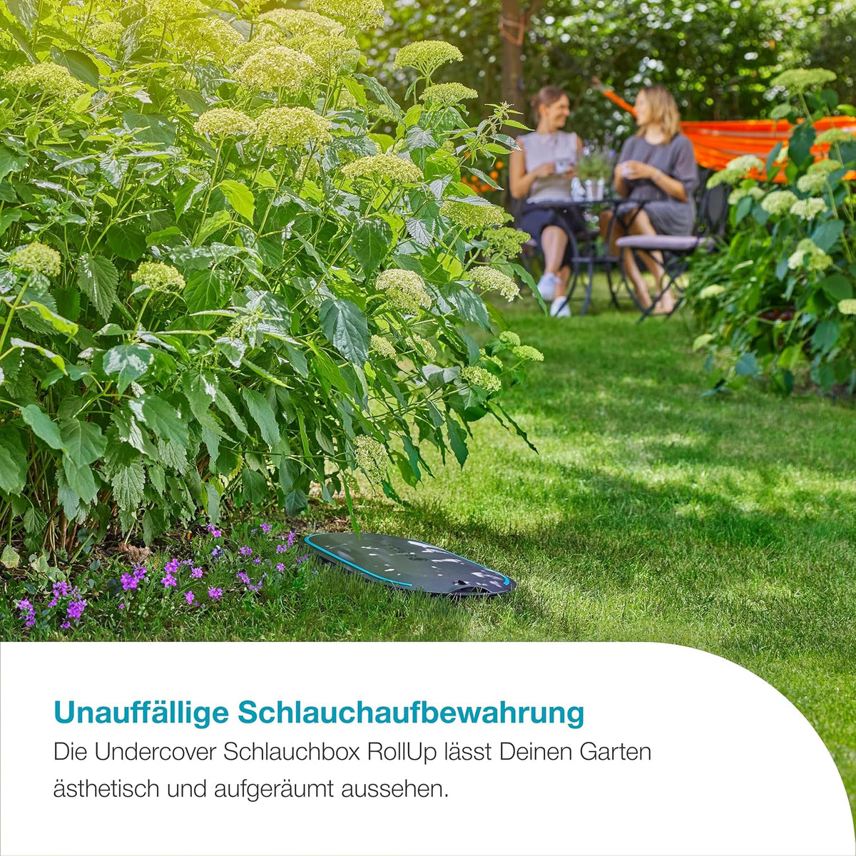 Gardena Undercover Schlauchbox RollUp M, 20 m Schlauch, diskrete unterirdische Installation, automatische Aufrollfunktion, wetterfest, flexible Anschlussmöglichkeiten (18650-20)