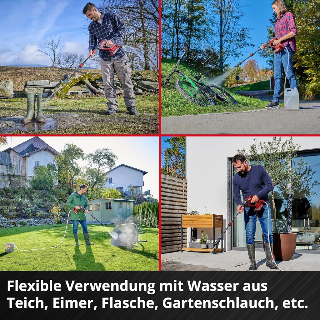 Einhell HYPRESSO 18/24-1 Akku-Druckwaschergun, 24 bar, 240 L/h, PXC, Solo, Rot